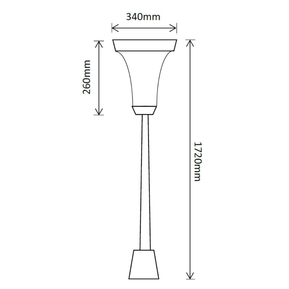 Solar Lighting Direct SLDPL0008A/18A - Solar Powered 6.2W IP44 LED Flat Top Traditional Exterior Single Post Light With Sensor 5000K-Solar Lighting Direct-Ozlighting.com.au