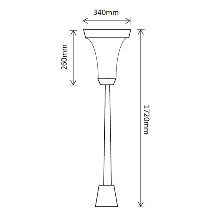 Solar Lighting Direct SLDPL0008A/18A - Solar Powered 6.2W IP44 LED Flat Top Traditional Exterior Single Post Light With Sensor 5000K-Solar Lighting Direct-Ozlighting.com.au