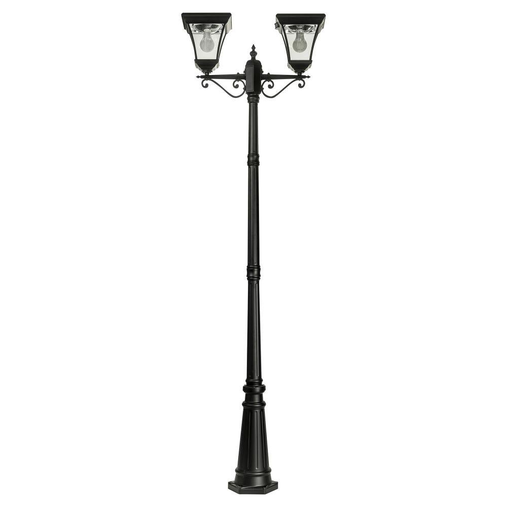 Solar Lighting Direct SLDPL0008B/18B - Solar Powered 12.4W IP44 LED Flat Top Traditional Exterior Twin Post Light With Sensor 5000K-Solar Lighting Direct-Ozlighting.com.au