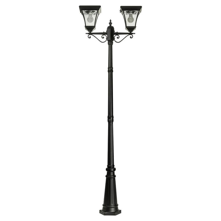 Solar Lighting Direct SLDPL0008B/18B - Solar Powered 12.4W IP44 LED Flat Top Traditional Exterior Twin Post Light With Sensor 5000K-Solar Lighting Direct-Ozlighting.com.au