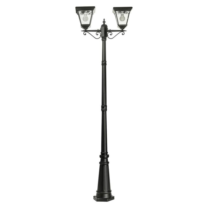 Solar Lighting Direct SLDPL0008B/18B - Solar Powered 12.4W IP44 LED Flat Top Traditional Exterior Twin Post Light With Sensor 5000K-Solar Lighting Direct-Ozlighting.com.au