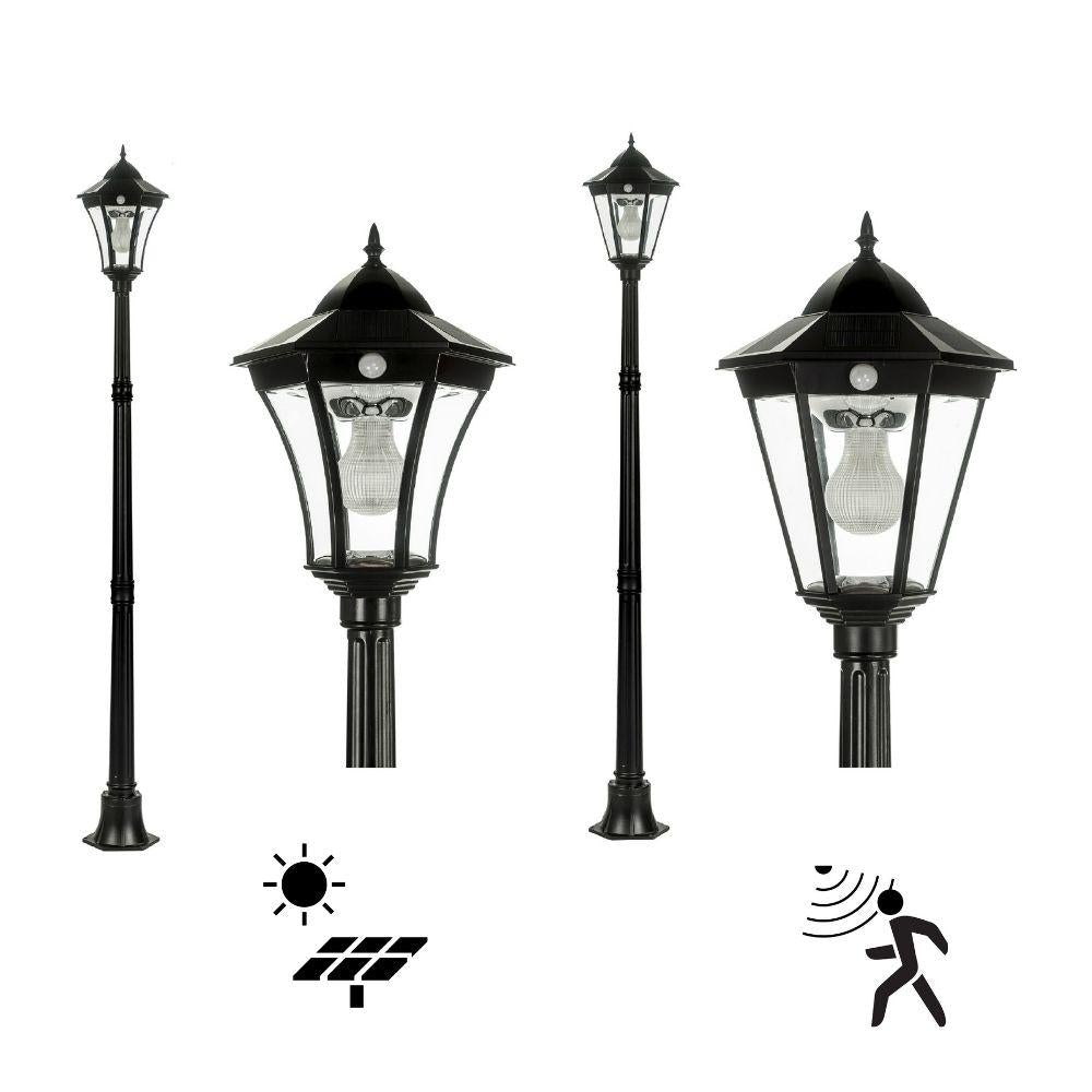 Solar Lighting Direct SLDPL0009A/12A Solar LED Outdoor Post Light - 3.8W IP44 Traditional Single, Sensor 5000K-Solar Lighting Direct-Ozlighting.com.au