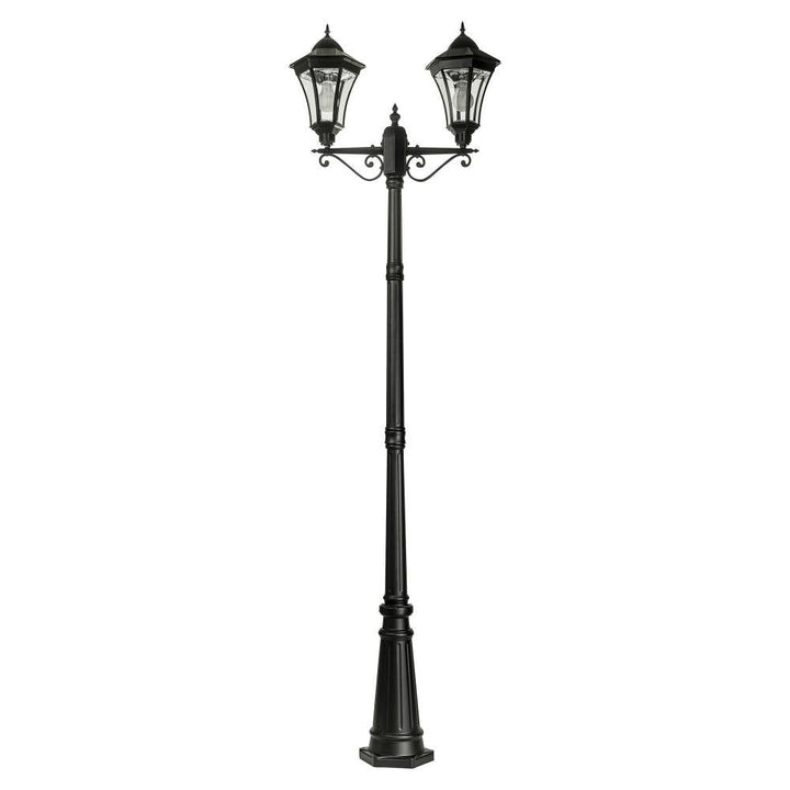 Solar Lighting Direct SLDPL0009B/12B - Solar Powered 7.6W IP44 LED Traditional Exterior Twin Post Light With Sensor 5000K-Solar Lighting Direct-Ozlighting.com.au