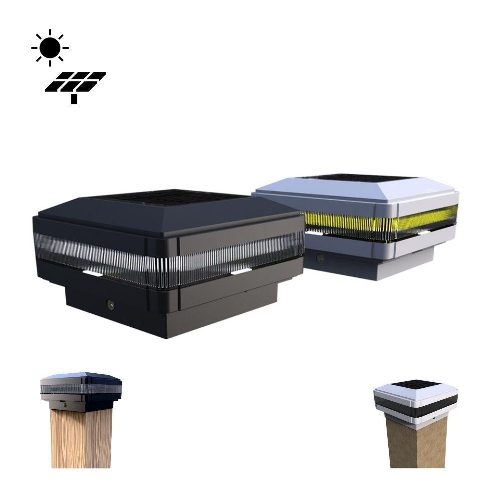 Solar Lighting Direct SLDPT3W Solar LED Outdoor Post Top Light - 3W IP65 Flat Top Square Modern-Solar Lighting Direct-Ozlighting.com.au