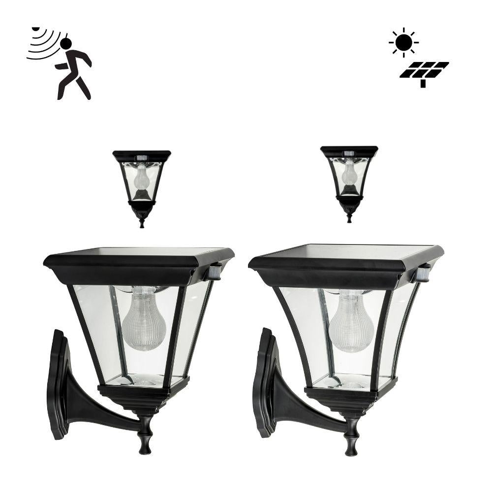 Solar Lighting Direct SLDWL0008A/18A - Solar Powered 6.2W IP44 LED Flat Top Traditional Exterior Wall Light With Sensor 5000K-Solar Lighting Direct-Ozlighting.com.au