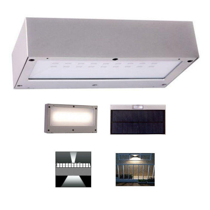 Solar Lighting Direct SLDWL228 - Solar Powered 3.8W LED Modern Exterior Up/Down Wall Light IP44 3000K-Solar Lighting Direct-Ozlighting.com.au