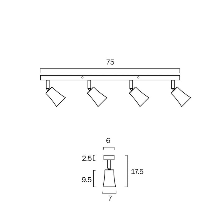 Telbix ALVEY - 4 Light Spot Bar Ceiling-Telbix-Ozlighting.com.au