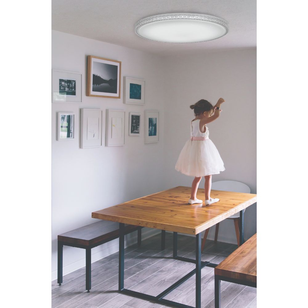 Telbix AMELIA Oyster Ceiling Light - 50W 60 XL, Dim-Telbix-Ozlighting.com.au