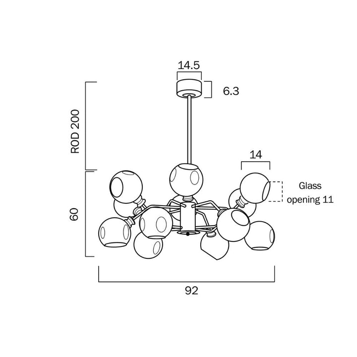 Telbix ANNABEL - 12 Light Pendant-Telbix-Ozlighting.com.au