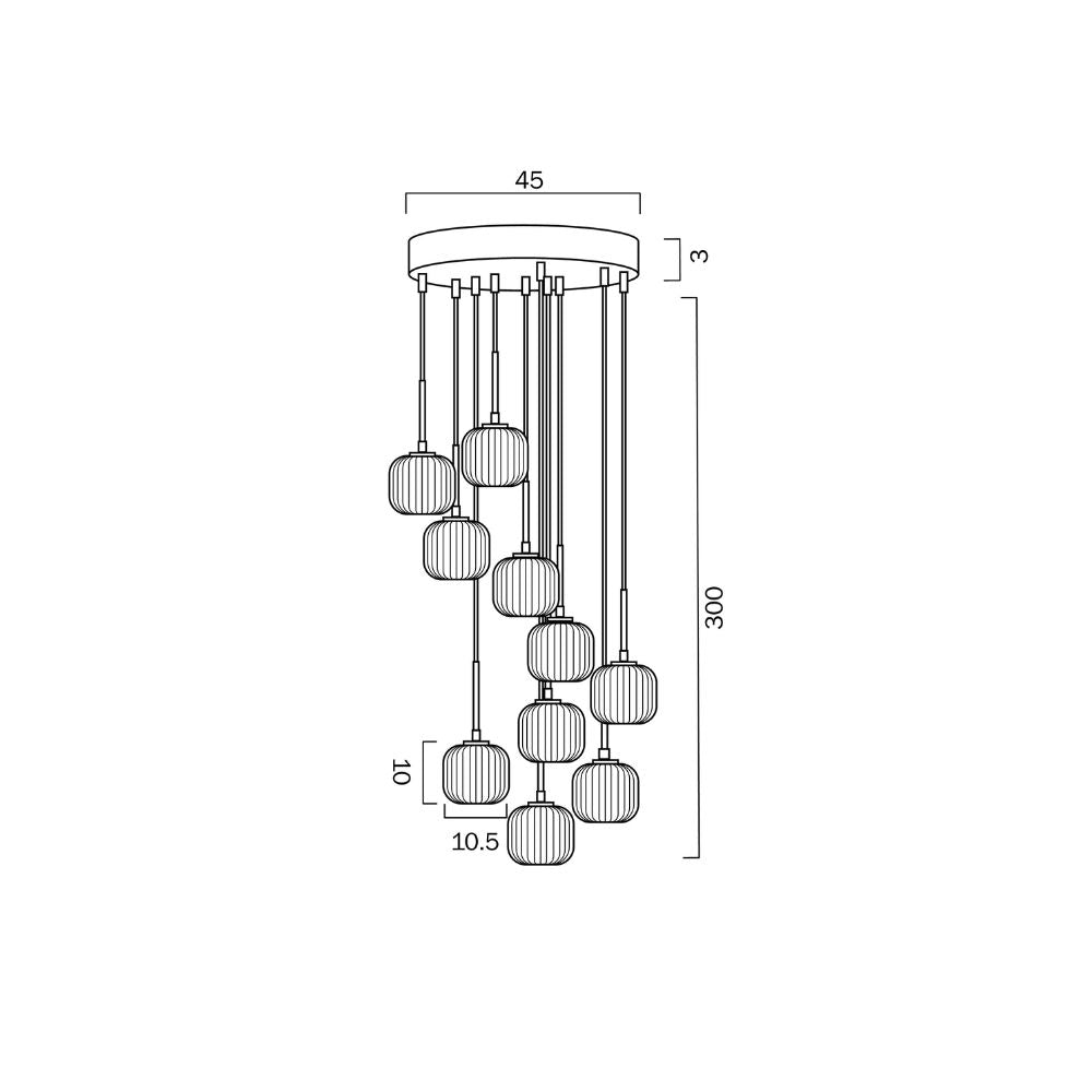 Telbix BOBO - 10 Light Pendant-Telbix-Ozlighting.com.au