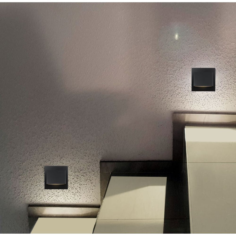 Telbix BREA - 3W LED Indoor Square Semi-Recessed Stair Steplight IP20-Telbix-Ozlighting.com.au