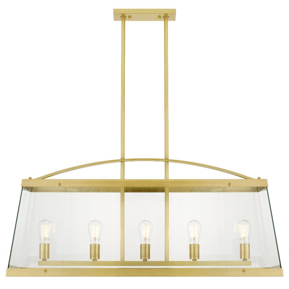 Telbix COLAIR Pendant - 5 Light Metal & Glass, Brass-Telbix-Ozlighting.com.au