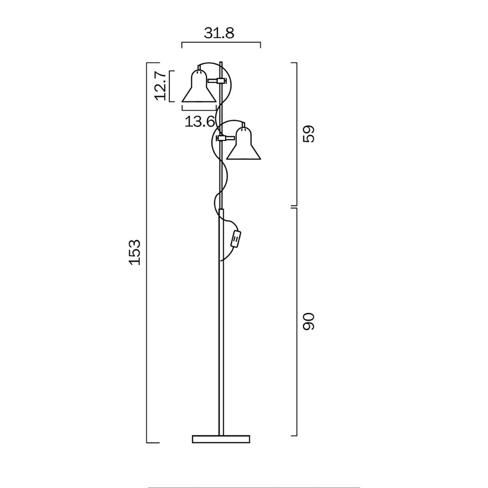 Telbix CORELLI 2 Floor Lamp - 12W-Telbix-Ozlighting.com.au