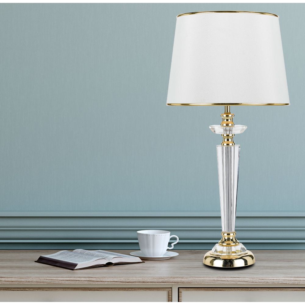 Telbix DIANA Table Lamp - Metal And Crystal Column-Telbix-Ozlighting.com.au