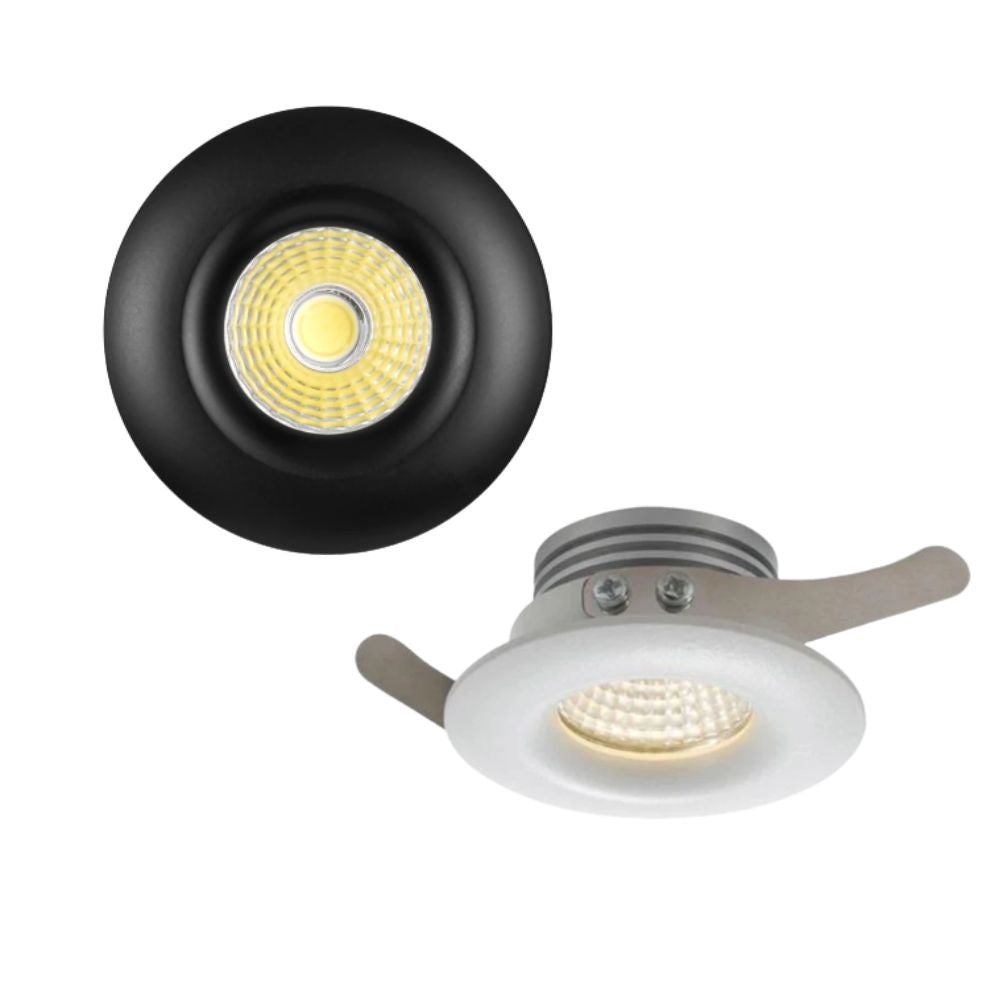 Telbix DURO LED Downlight - 3W, Round Curved Trim Miniature Cabinet-Telbix-Ozlighting.com.au