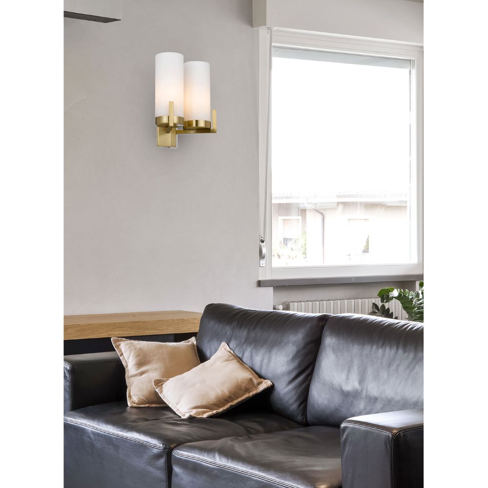 Telbix EAMON - 2 Light Interior Matt Opal Glass Wall Light IP20-Telbix-Ozlighting.com.au