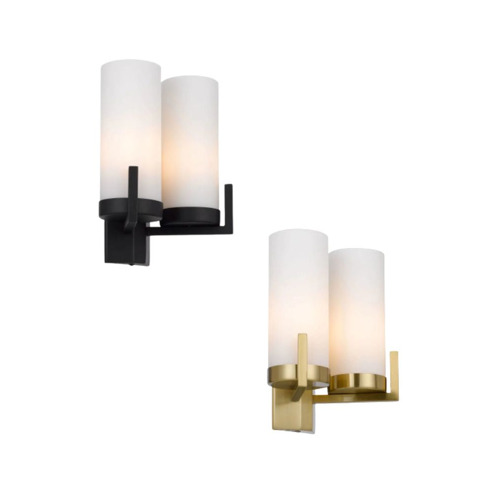 Telbix EAMON - 2 Light Interior Matt Opal Glass Wall Light IP20-Telbix-Ozlighting.com.au