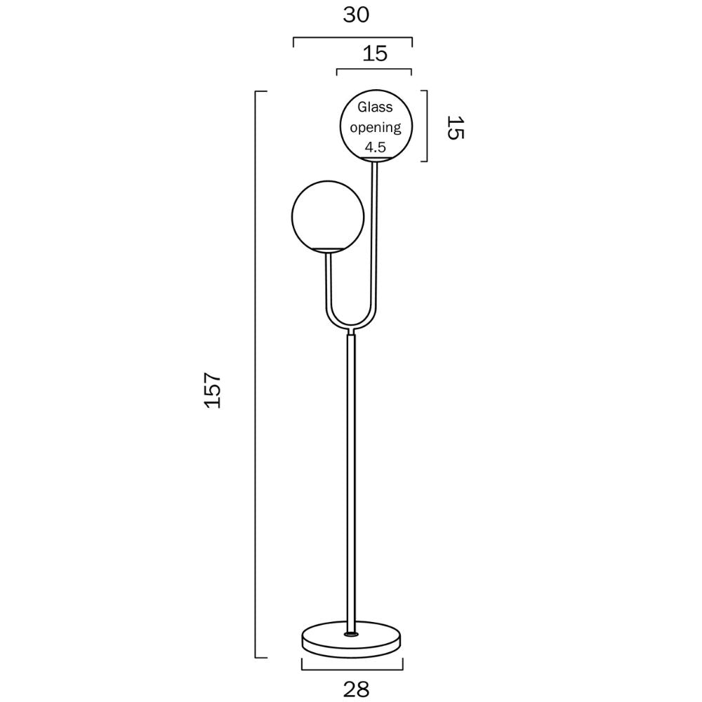 Telbix ETERNA Floor Lamp - Max. 50W Total, Gold-Telbix-Ozlighting.com.au