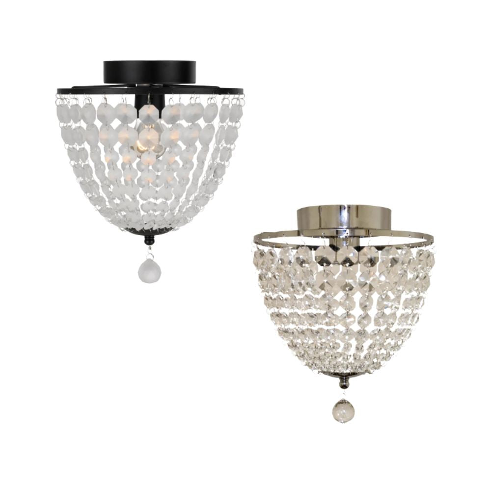 Telbix GRACE DIY Batten Fix - Holder Cover Acrylic Beads Ceiling Light Shade Only, Black-Telbix-Ozlighting.com.au