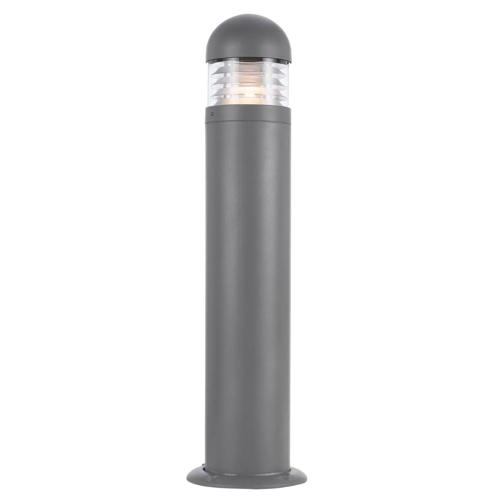 Telbix HARBOR Outdoor Bollard Light - Louvred, Black, E27-Telbix-Ozlighting.com.au