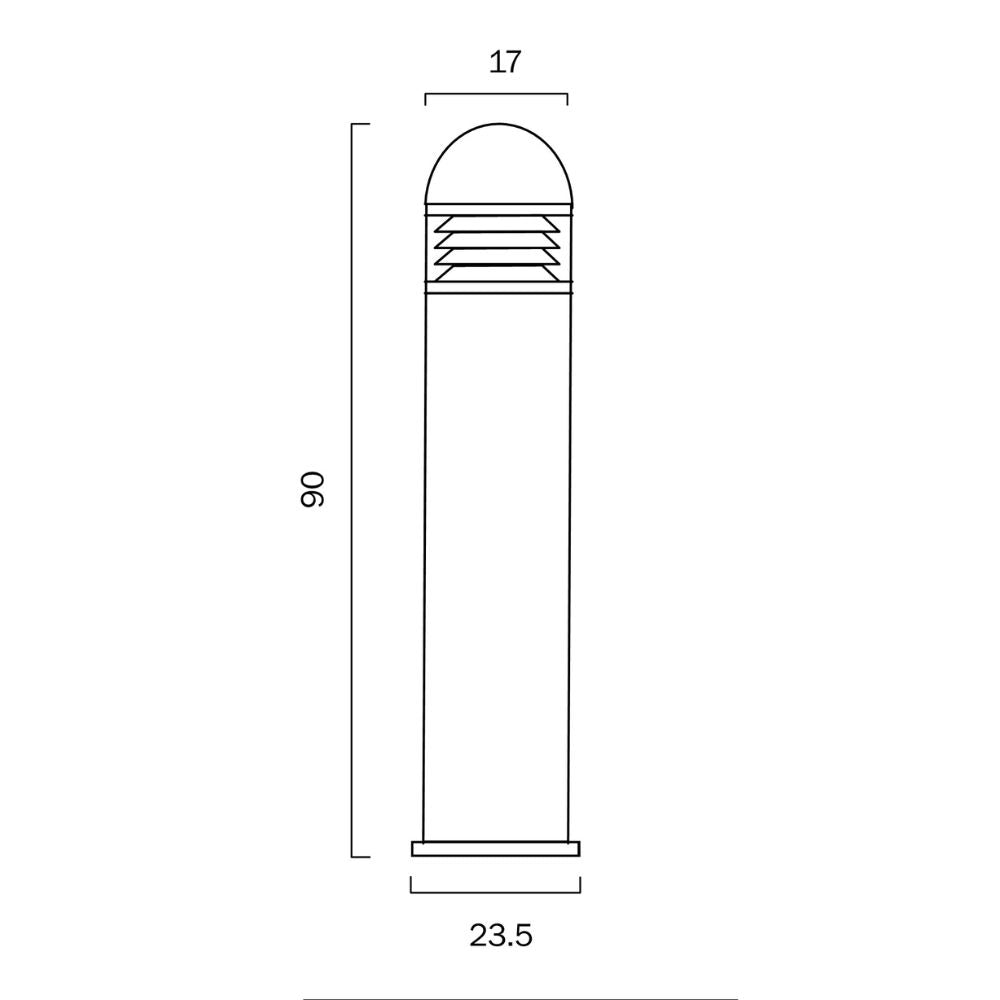 Telbix HARBOR Outdoor Bollard Light - Louvred, Black, E27-Telbix-Ozlighting.com.au