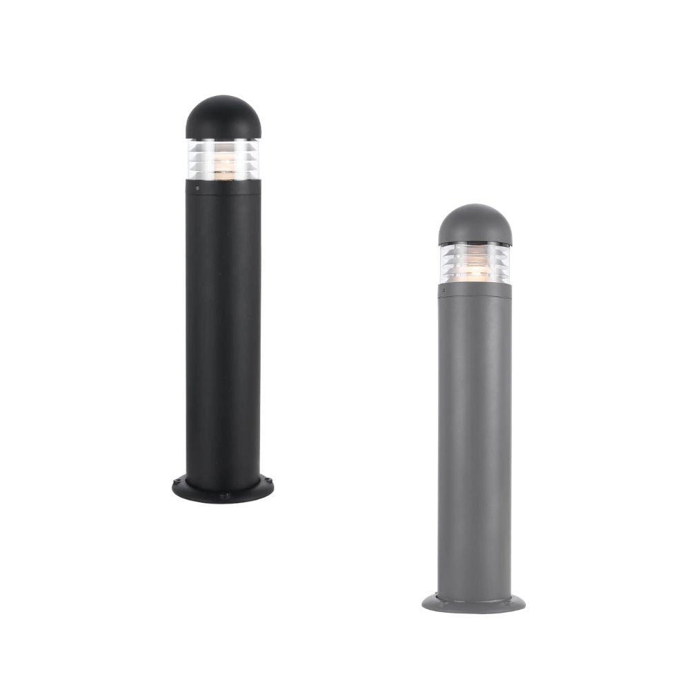 Telbix HARBOR Outdoor Bollard Light - Louvred, Black, E27-Telbix-Ozlighting.com.au