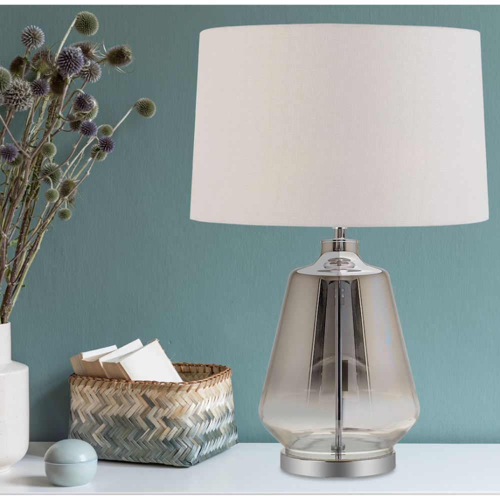 Telbix HARPER Table Lamp - 25W, Smoke White-Telbix-Ozlighting.com.au