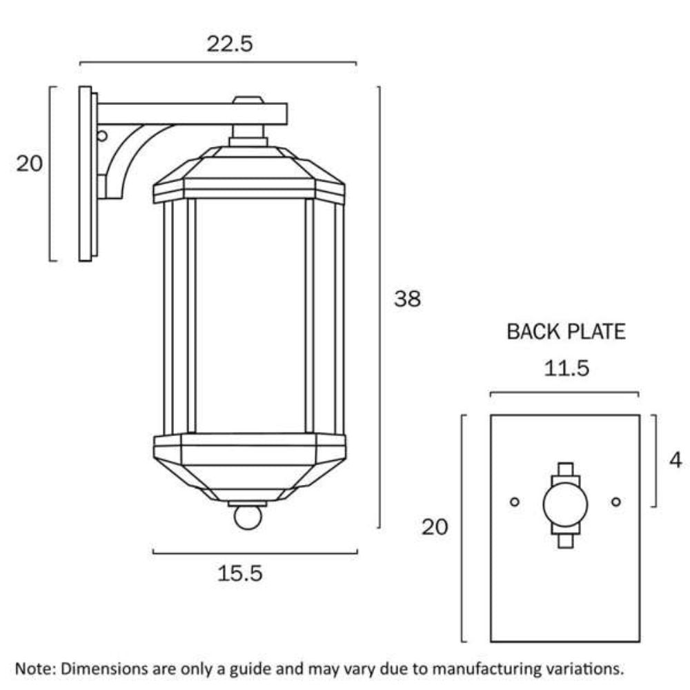 Telbix HAVARD EX-155 Outdoor Wall Light - Modern Coach, IP44-Telbix-Ozlighting.com.au