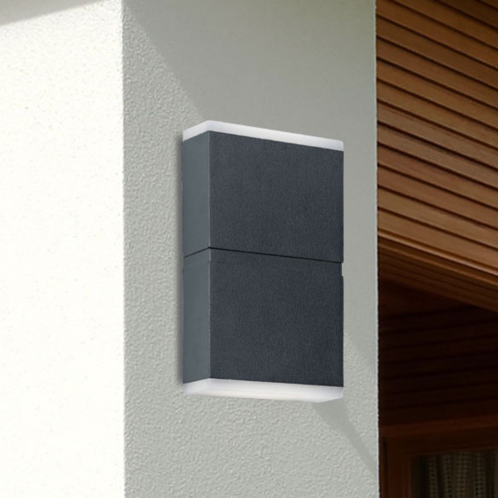 Telbix NARIKO Outdoor LED Wall Light - 12W, Modern Up/Down, IP54, 4000K-Telbix-Ozlighting.com.au