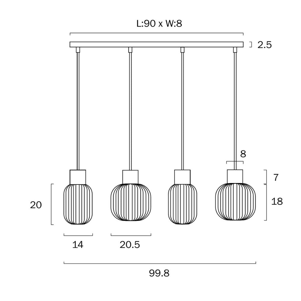 Telbix NORI Pendant - 4 Light-Telbix-Ozlighting.com.au