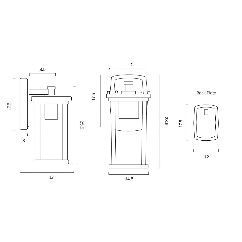 Telbix REESE-EX18 - Modern Exterior Wall Coach Light IP44-Telbix-Ozlighting.com.au