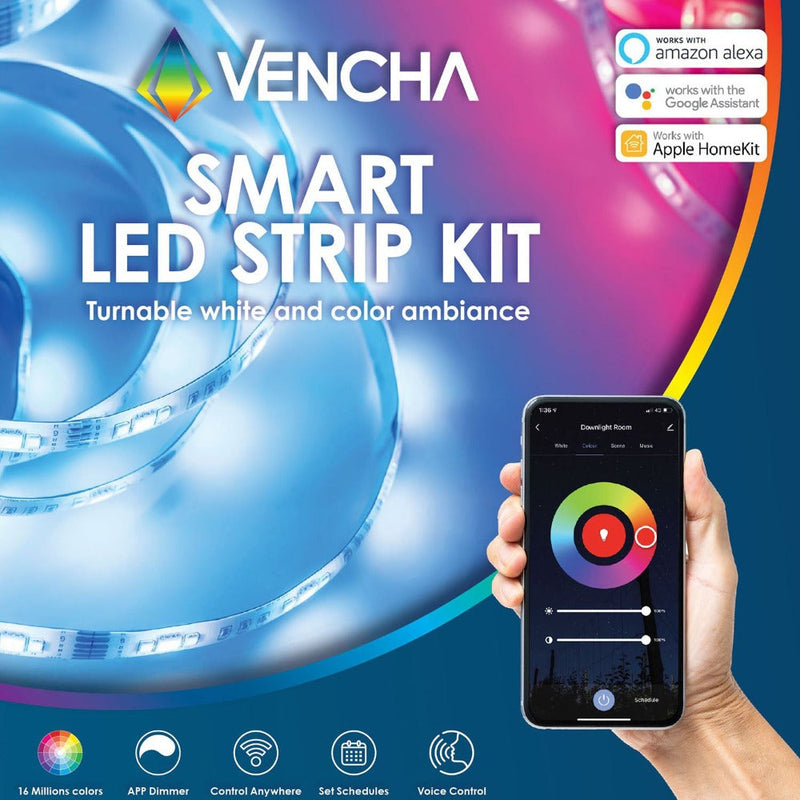 Vencha - 2M/5M Smart LED Strip Kit IP54-Vencha-Ozlighting.com.au