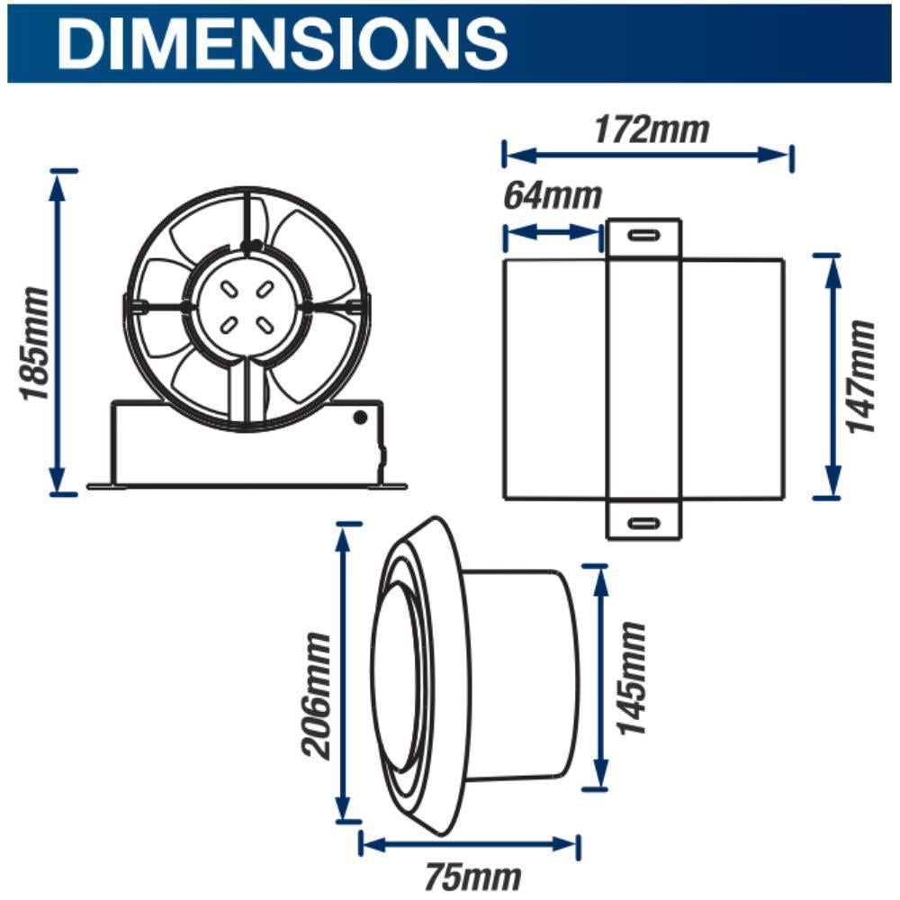 Ventair EXHAUST-AIR-TRANSFER-KIT Exhaust Fan Kit - 150mm Air Transfer-Ventair-Ozlighting.com.au