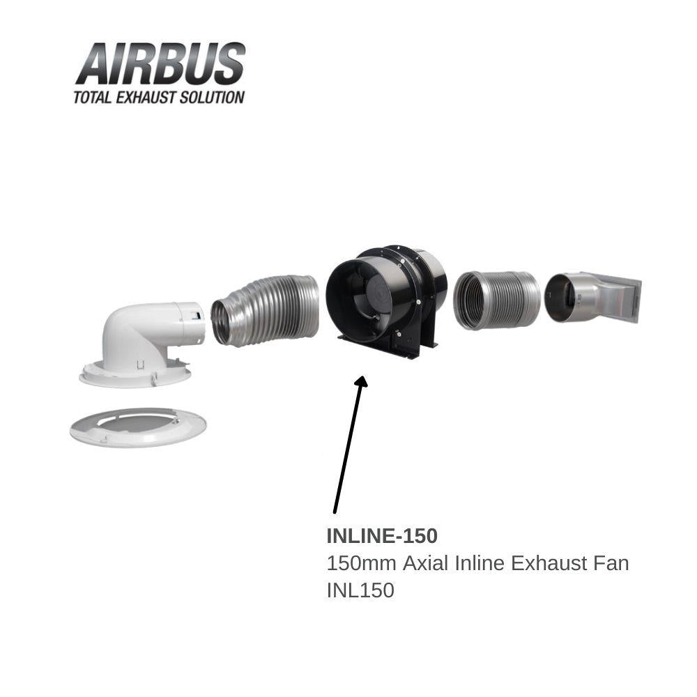 Ventair INLINE-150 Exhaust Fan - Axial Inline 150mm-Ventair-Ozlighting.com.au