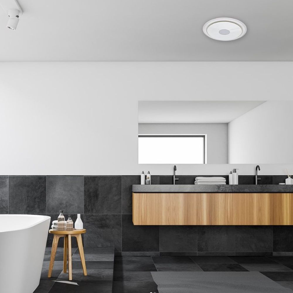 Ventair OLSON-200-LIGHT Ceiling Exhaust Fan - 200mm Universal Side Ducted, 10W LED Light-Ventair-Ozlighting.com.au