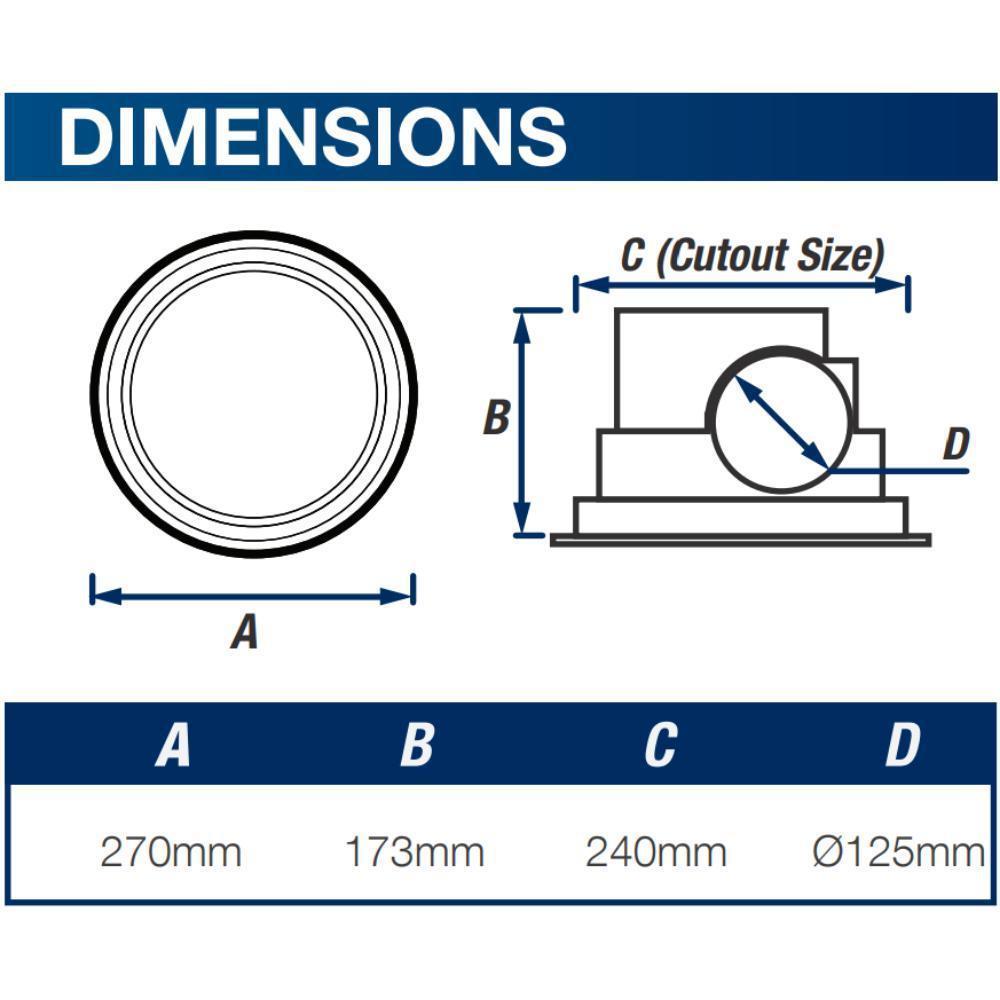 Ventair OLSON-200/250 Ceiling Exhaust Fan - 200/250mm Universal Side Ducted-Ventair-Ozlighting.com.au