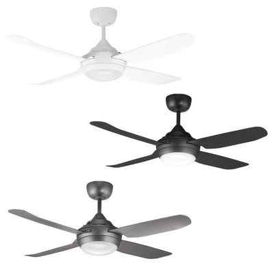 Ventair SPINIKA-52-LIGHT - 4 Blade 1300mm 52" AC Ceiling Fan With 20W Colour Changeable LED Light-Ventair-Ozlighting.com.au