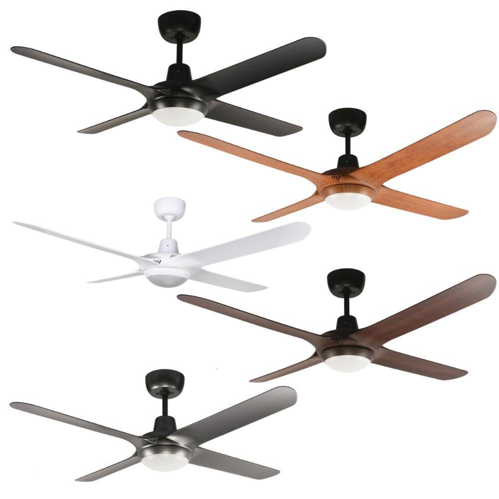 Ventair SPYDA-56-LIGHT AC Ceiling Fan - 4 Blade 1400mm 56" Fully Moulded PC, 20W LED Light-Ventair-Ozlighting.com.au