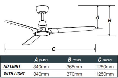 Ventair SPYDA-EC - 3 Blade 50" 1250mm EC Ceiling Fan-Ventair-Ozlighting.com.au