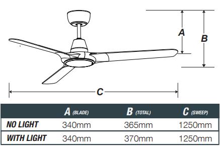 Ventair SPYDA-EC EC Ceiling Fan - 3 Blade 50" 1250mm-Ventair-Ozlighting.com.au