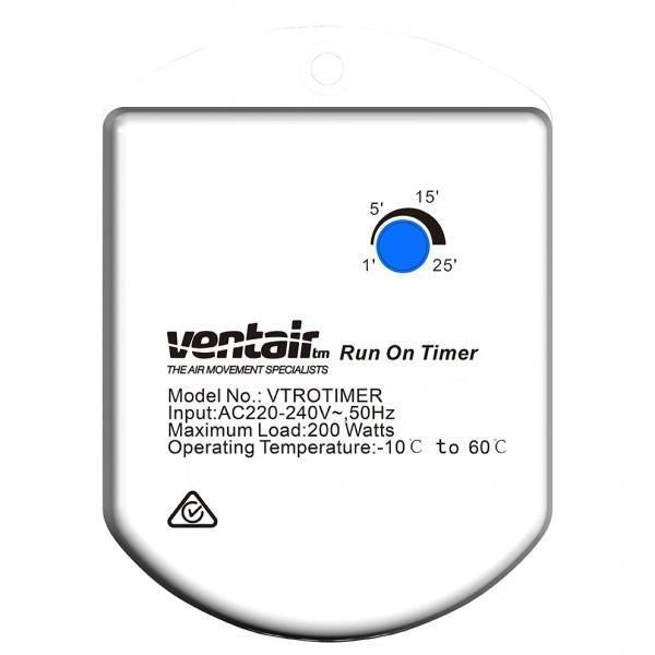 Ventair TIMER-EXHAUST-FAN - 200W Fixed Run On Timer-Ventair-Ozlighting.com.au