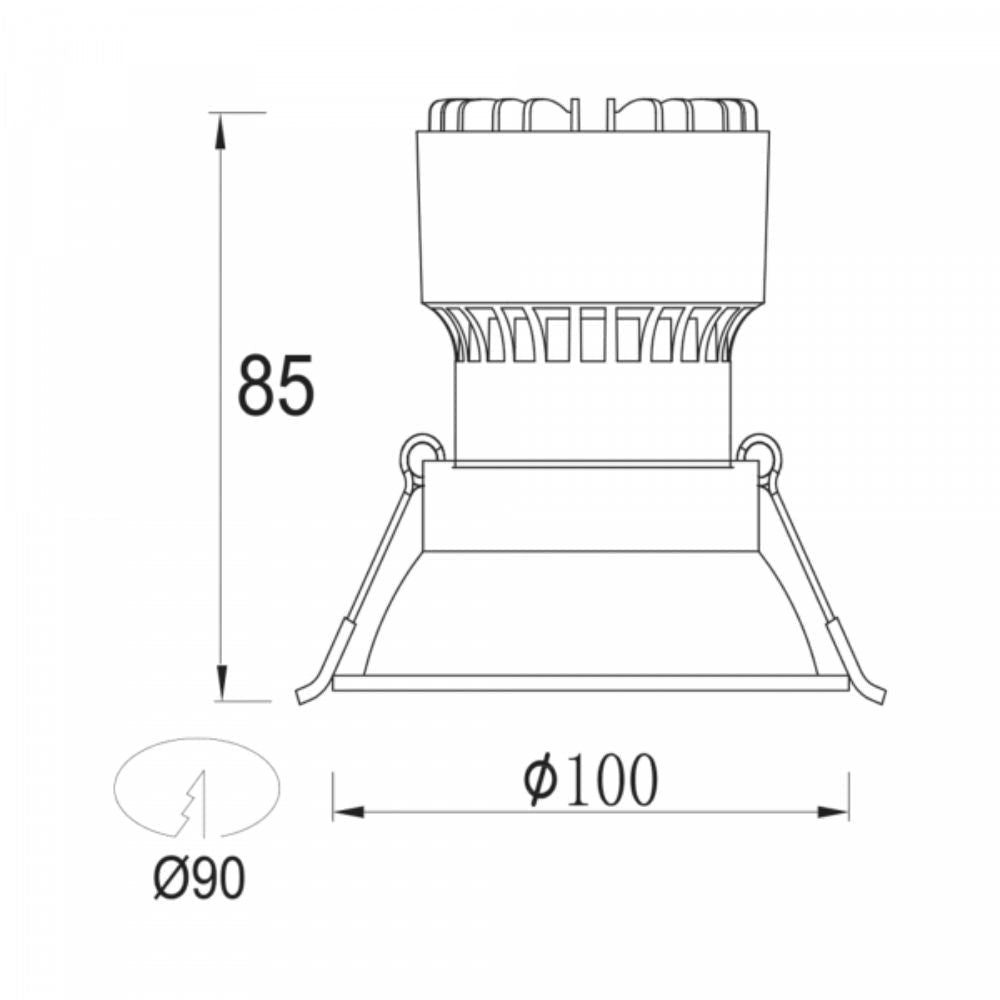 Vibe 134 Series Downlight Baffle Black 90mm-Vibe Lighting-Ozlighting.com.au