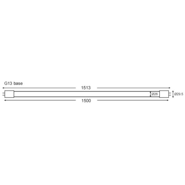 Vibe TUBE-T8-MEAT LED Tube - Glass, 5FT, Pink-Vibe Lighting-Ozlighting.com.au