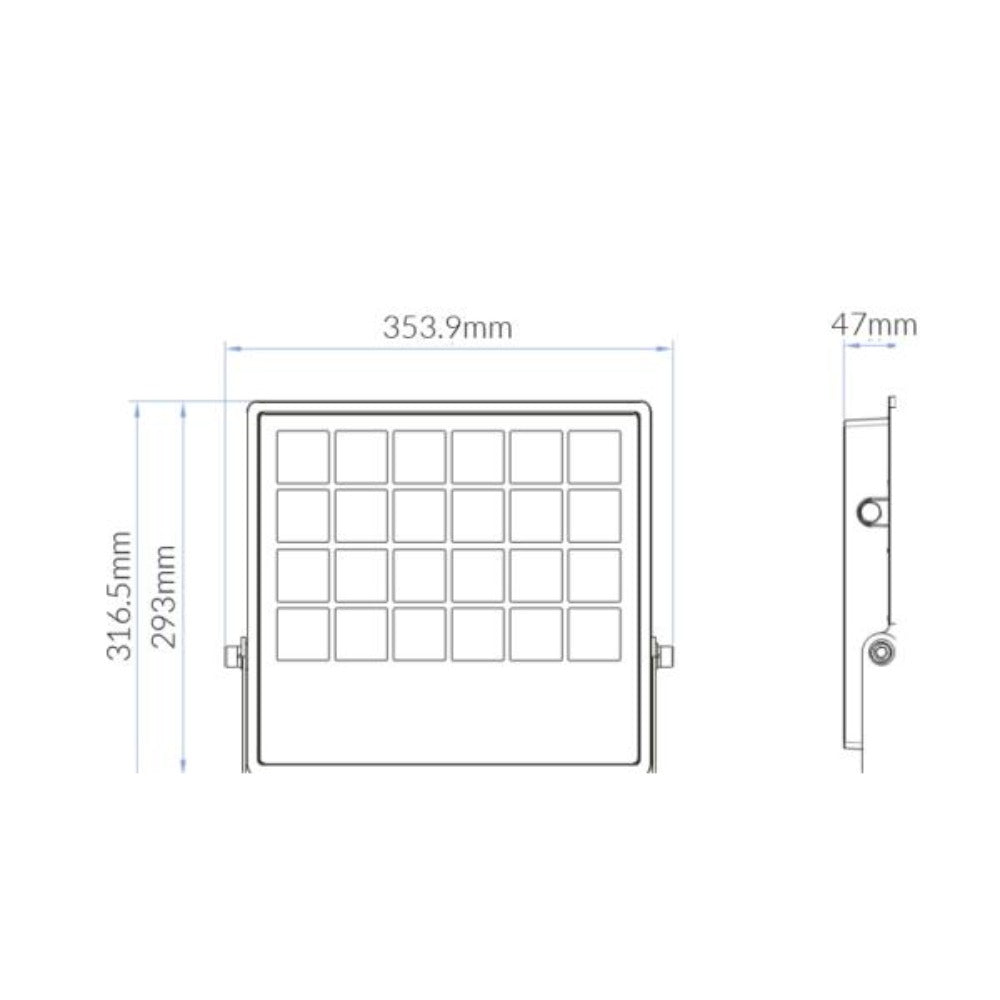 Vibe VBLFL-500 - 150W/200W LED High Output Exterior Floodlight IP66 - 4000K-Vibe Lighting-Ozlighting.com.au