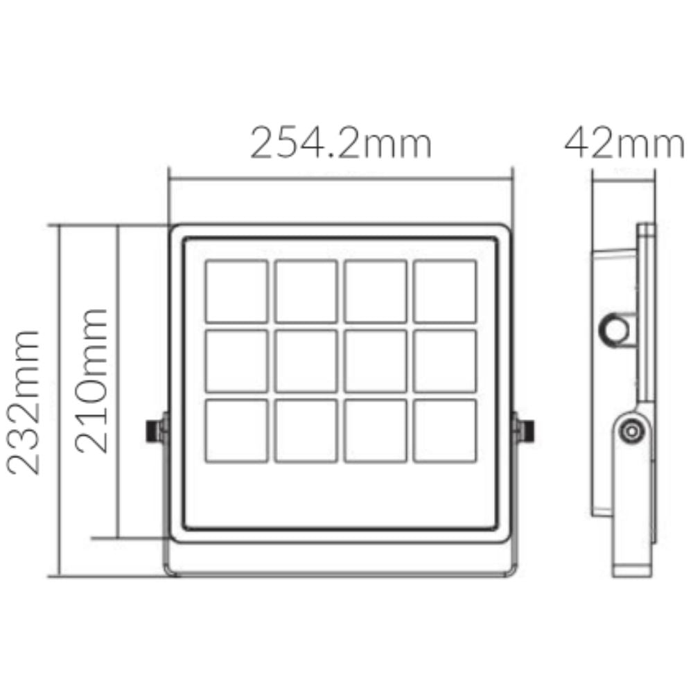 Vibe VBLFL-500 LED Floodlight - 70W/100W, 4000K, IP66-Vibe Lighting-Ozlighting.com.au