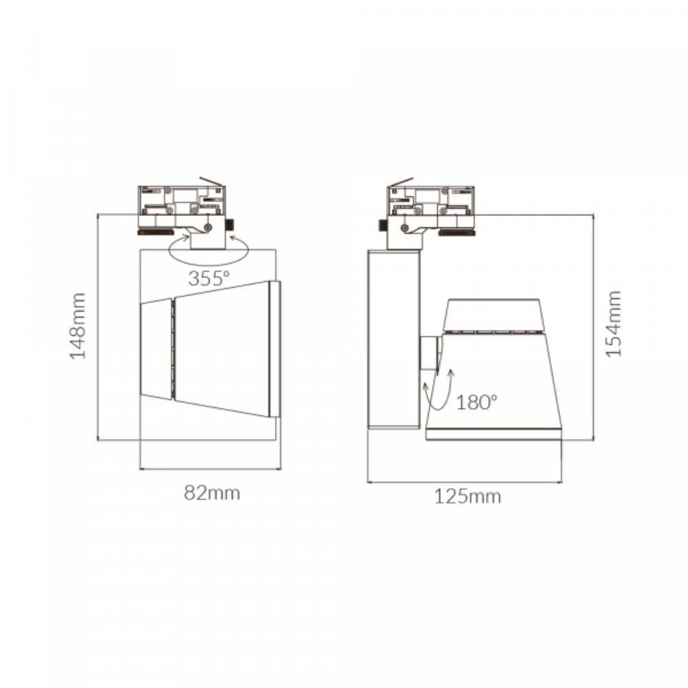 Vibe VBLTL-370 - 13W LED 3-Circuit Track Mounted Head Spot Light-Vibe Lighting-Ozlighting.com.au