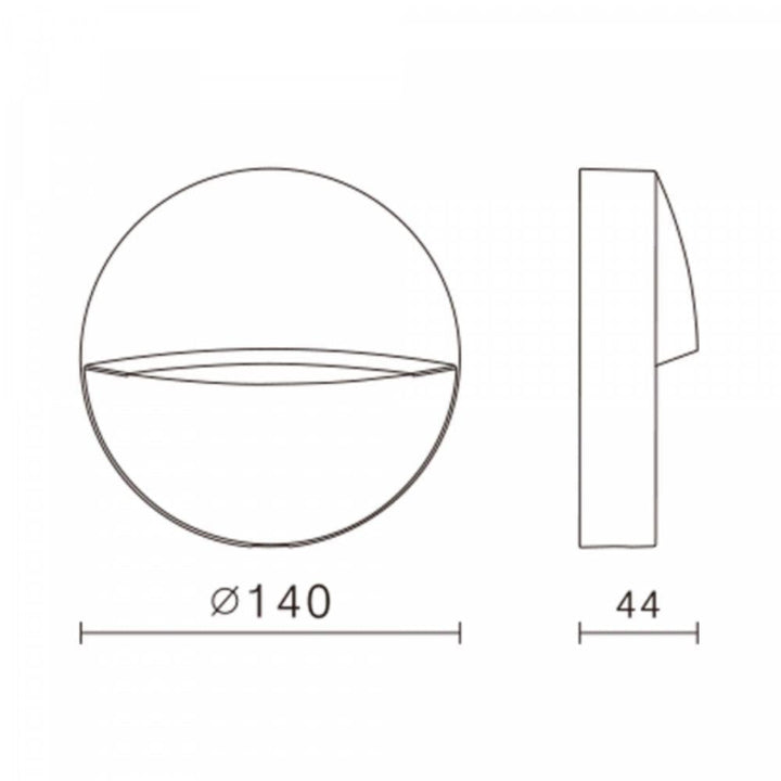 Vibe VBLWL-10X - 3W LED Round/Square Exterior Wall Step Light IP65 - 3000K-Vibe Lighting-Ozlighting.com.au