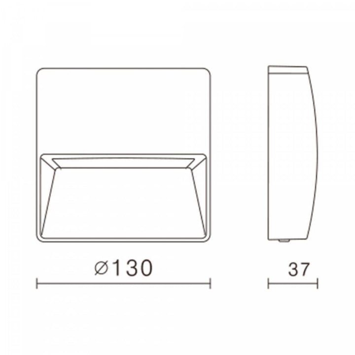 Vibe VBLWL-10X - 3W LED Round/Square Exterior Wall Step Light IP65 - 3000K-Vibe Lighting-Ozlighting.com.au