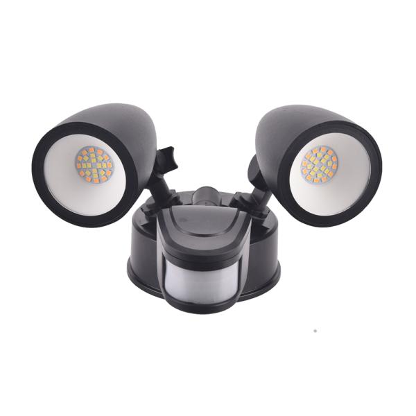Vibe VBLWL-400 LED Security Spotlight - 2x10W, Tri-Colour, IP44, Twin Head, with Sensor-Vibe Lighting-Ozlighting.com.au