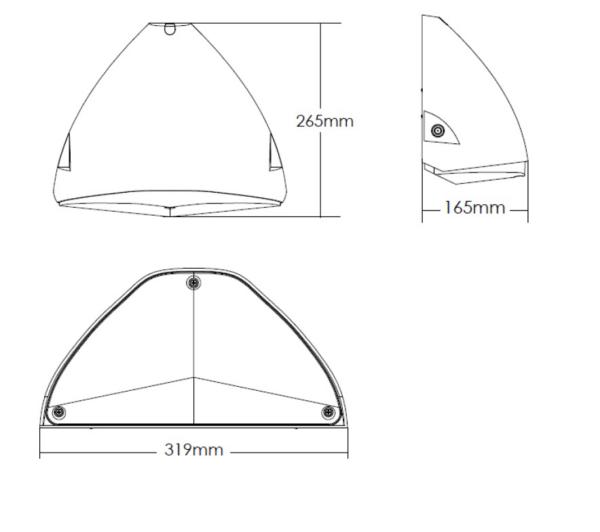 Vibe VBLWPK LED Wall Pack Selectable Milky Lens - 13W/18W/28W-Vibe Lighting-Ozlighting.com.au